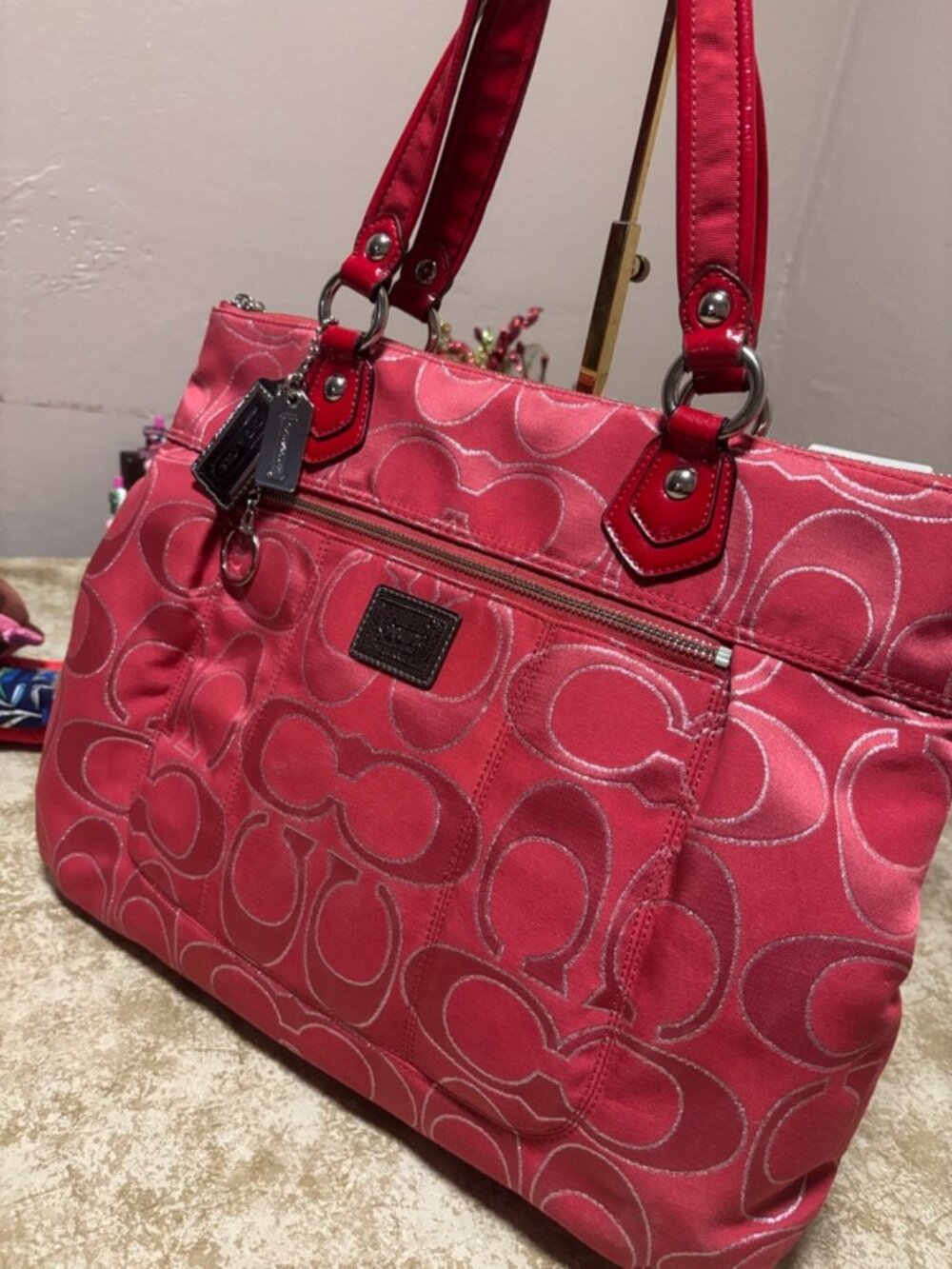 Coach Poppy Signature Shoulder Tote - Picture 4 of 12